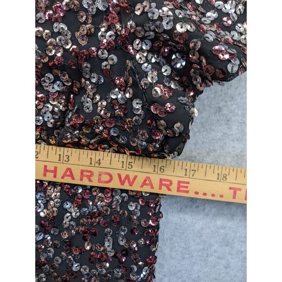 VINCE CAMUTO Womens Sz 4 Pink & Silver Sequin Dress Black Cocktail NWOT - Picture 7 of 15